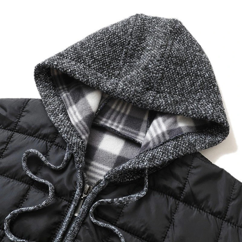 Mens Jacket Hooded Quilted OEM