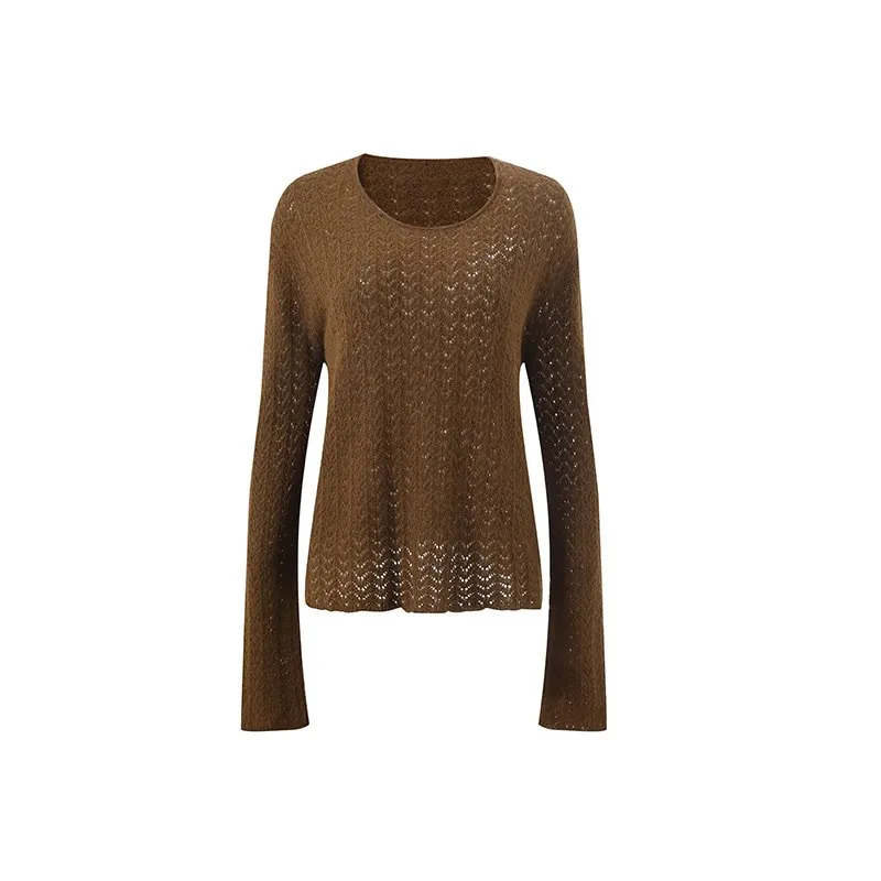Women's Brown Pullover Sweater