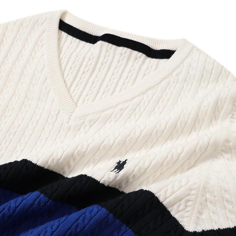 Women's Cable Knit V-Neck Sweater-2