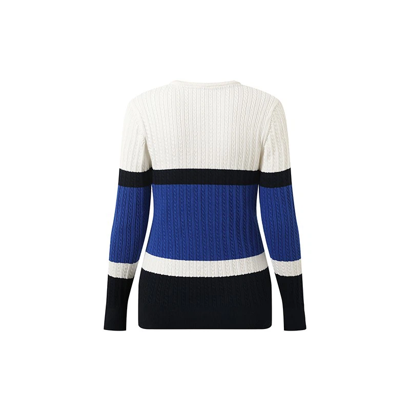 Women's Cable Knit V-Neck Sweater-1